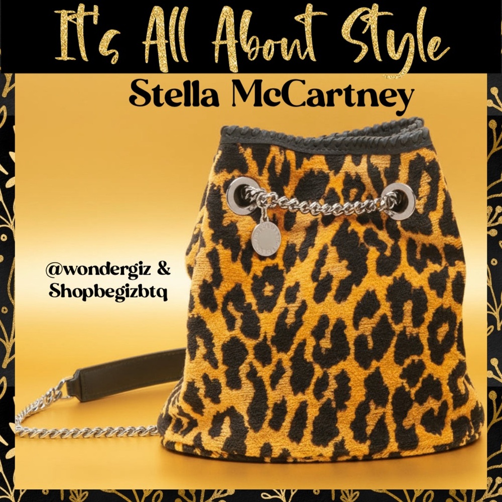 🔥🔥🔥 EUC Stella McCartney Leopard Jacquard Bucket Bag Reduced To Buy Now & Save